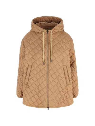 Herno A-shape Down Jacket In Quilting Ecoage In Neutral