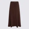 Herno Ankle Length Skirt Drawstring Waist In Brown