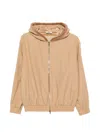 Herno Brown Solid Hood Jacket In Nude