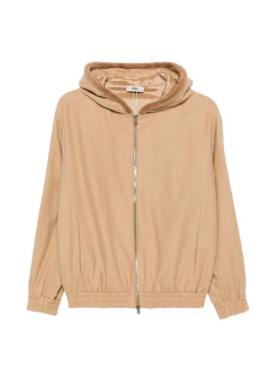 Herno Brown Solid Hood Jacket In Nude