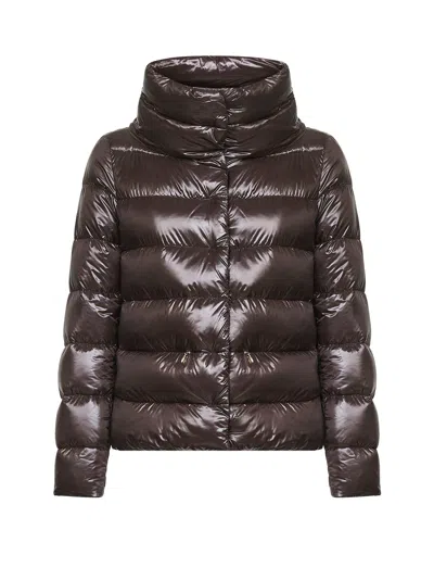Herno Brown Ultralight Nylon Cape Down Jacket