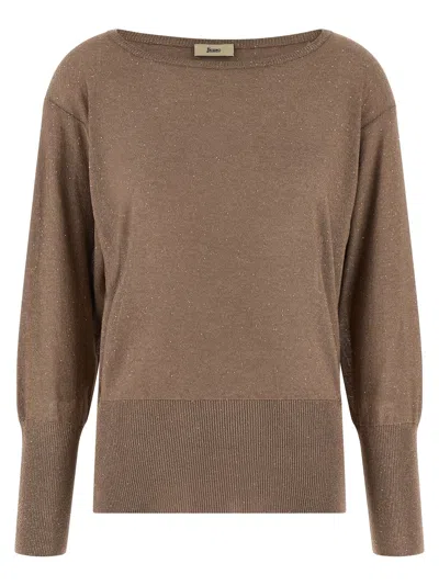 Herno Sequin-embellished Viscose Sweater In Neutral