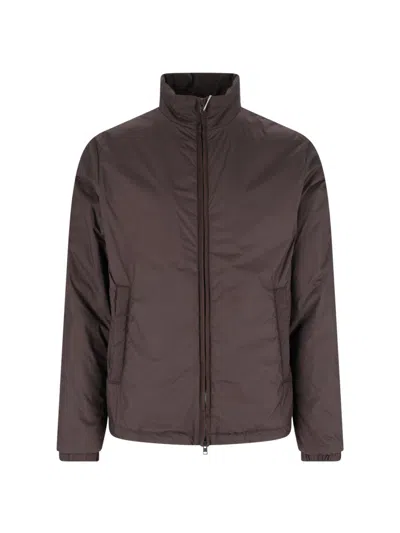 Herno Brown Waterproof High Collar Zip Jacket
