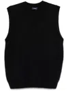 Herno Vest In Plain Alpaca Wool In Blue