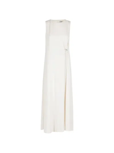Herno Buckle Detail Midi Dress In Neutral