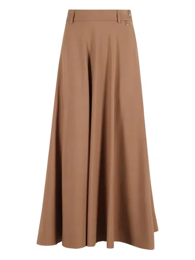 Herno Buckle Midi Skirt In Brown