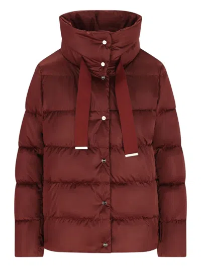 HERNO BURGUNDY HIGH COLLAR JACKET