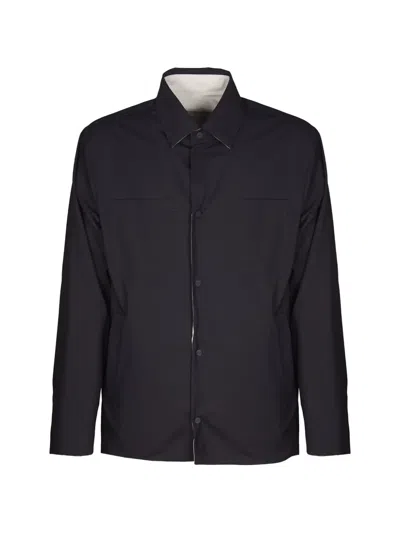 Herno Button Chest-pocket Jacket In Blue