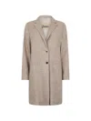 Herno Button Collared Coat In Brown