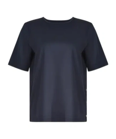 Herno Button Detail T-shirt In Blue