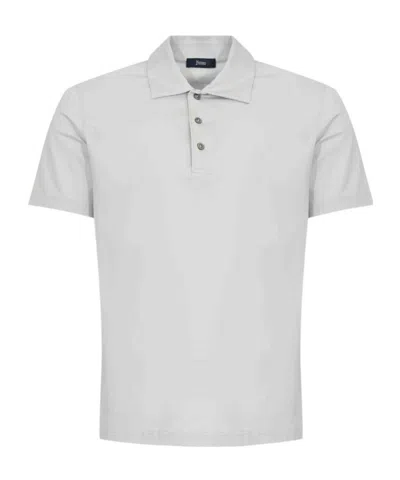 Herno Button Detailed Short-sleeved Polo Shirt In Brown