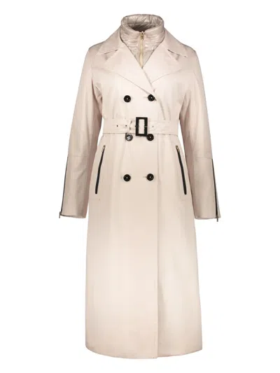 Herno Button Double-breasted Trench Coat In Neutral