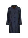 Herno Long Sleeve Collared Coat Side Pockets In Blue