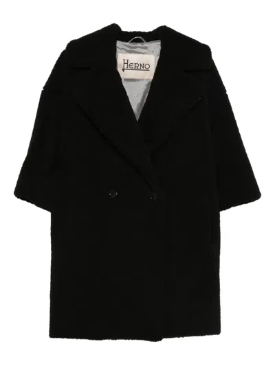Herno Button-fastening Coats In Black