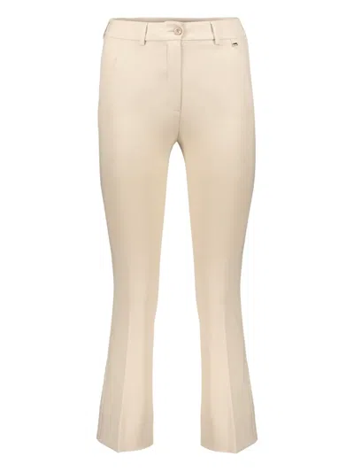 HERNO BUTTON-FASTENING FLARED TROUSERS