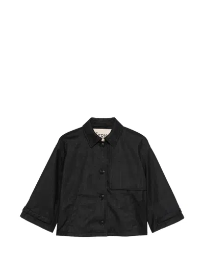 Herno Button-fastening Jacket In Black