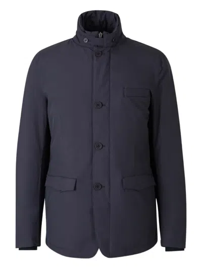 Herno Padded Jacket With High Neck And Pockets In Blue