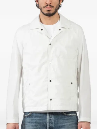 Herno Button Flap Pocket Jacket In White