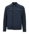 Herno Button Flap Pocket Overshirt In Blue