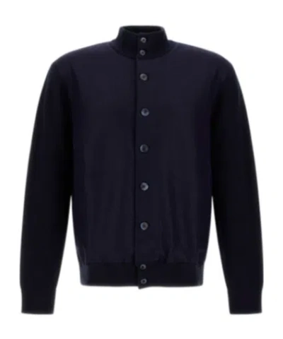 HERNO BUTTON-FRONT HIGH-NECK CARDIGAN
