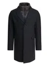 Herno Grey Herringbone Wool Coat In Gray