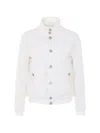 Herno Button High-neck Bomber Jacket In White