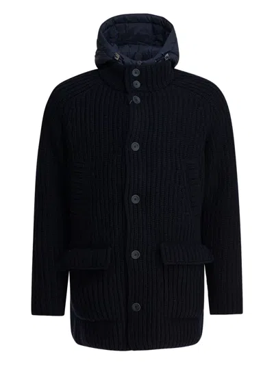HERNO BUTTON HOODED COAT