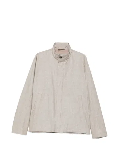 Herno Button Jacket In Neutral