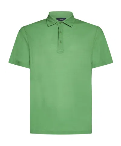 Herno Button-placket Polo Shirt In Green