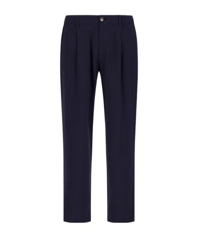 Herno Button Pleated Trousers In Black