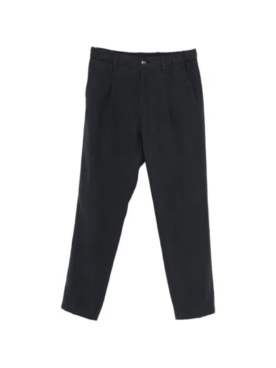 Herno Button Pleated Trousers In Blue