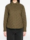 Herno Quilted Button-up Jacket In Green