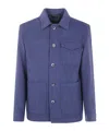 Herno Shirt Collar Field Jacket In Blue