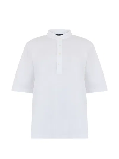 Herno Button Short-sleeve T-shirt In White