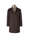 Herno Button Single-breasted Coat In Brown