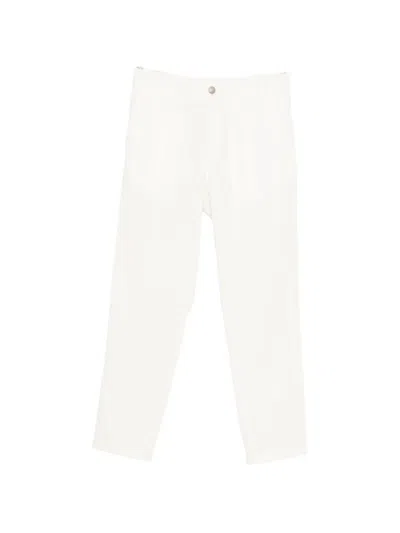Herno Button Straight Trousers In White