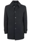 Herno Button-up Blue Casual Jacket With Classic Cut And Timeless Appeal In Black