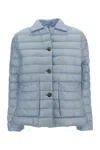 Herno Women Button-up Down Jacket In Blue