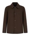 Herno Buttoned Shirt Jacket In Brown