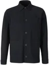 Herno Point Collar Jacket With Three Patch Pockets In Blue