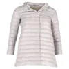 Herno Button-up Padded Coat In Grey Nylon In Grey