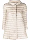 Herno Nylon Midi Down Jacket In Neutrals