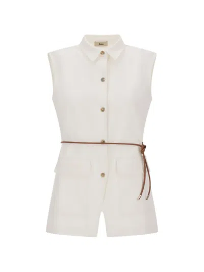 Herno Button Up Pockets Vest In White