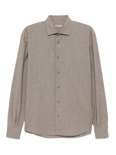 Herno Wool And Silk-blend Overshirt In Gray