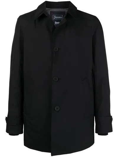 Herno Button-up Shirt Jacket In Black