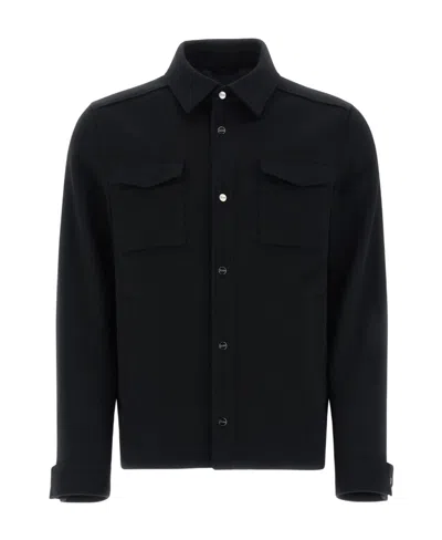 Herno Button-up Shirt Jacket In Black