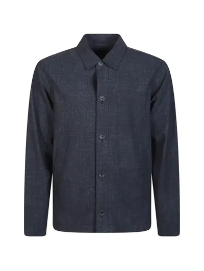 Herno Button-up Shirt Jacket In Blue