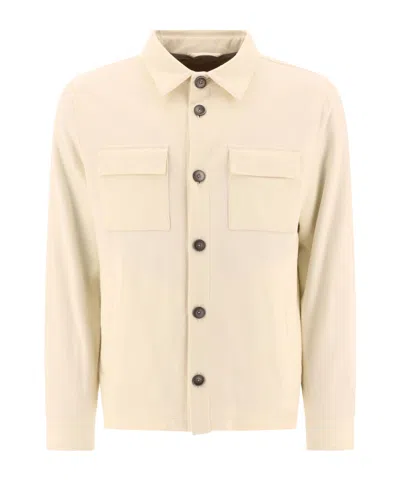 HERNO HERNO LONG SLEEVED BUTTONED SHIRT JACKET