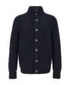 Herno Button-up Wool Cardigan In Black
