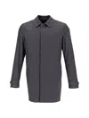 Herno Button-cuff Wool Coat In Gray